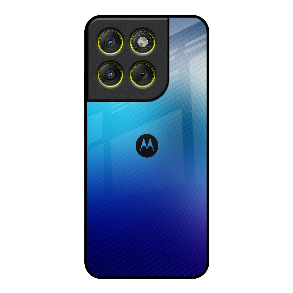 Blue Rhombus Pattern Motorola Edge 70 5G Glass Back Cover Online