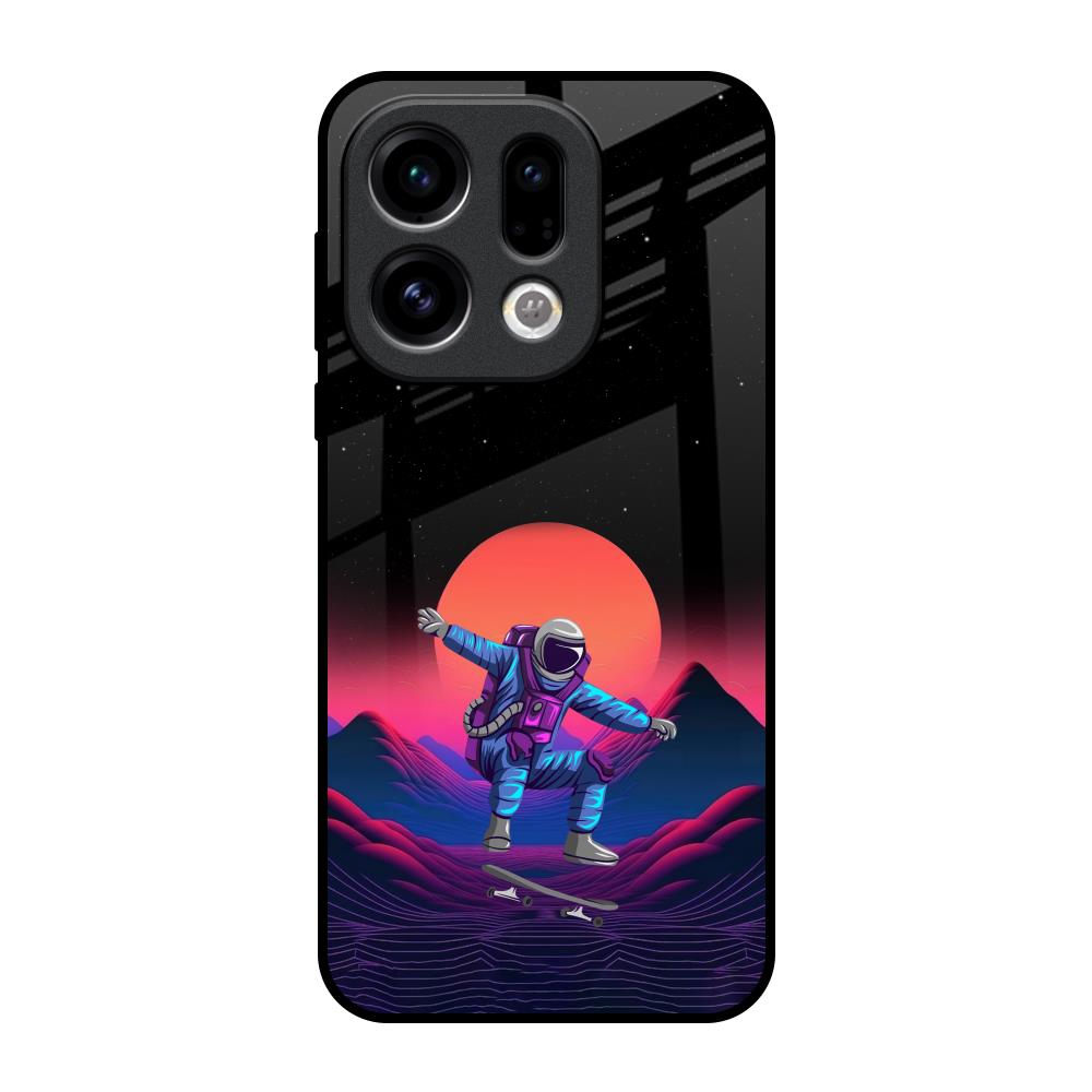 Retro Astronaut Oppo Find X9 Glass Back Cover Online