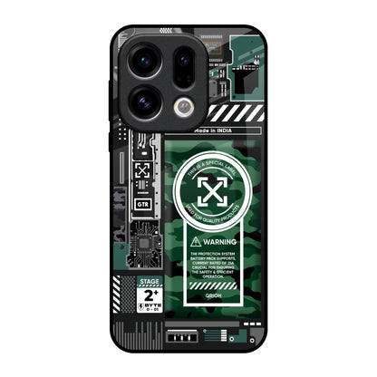 Green Camo Circuit Oppo Find X9 Glass Back Cover Online
