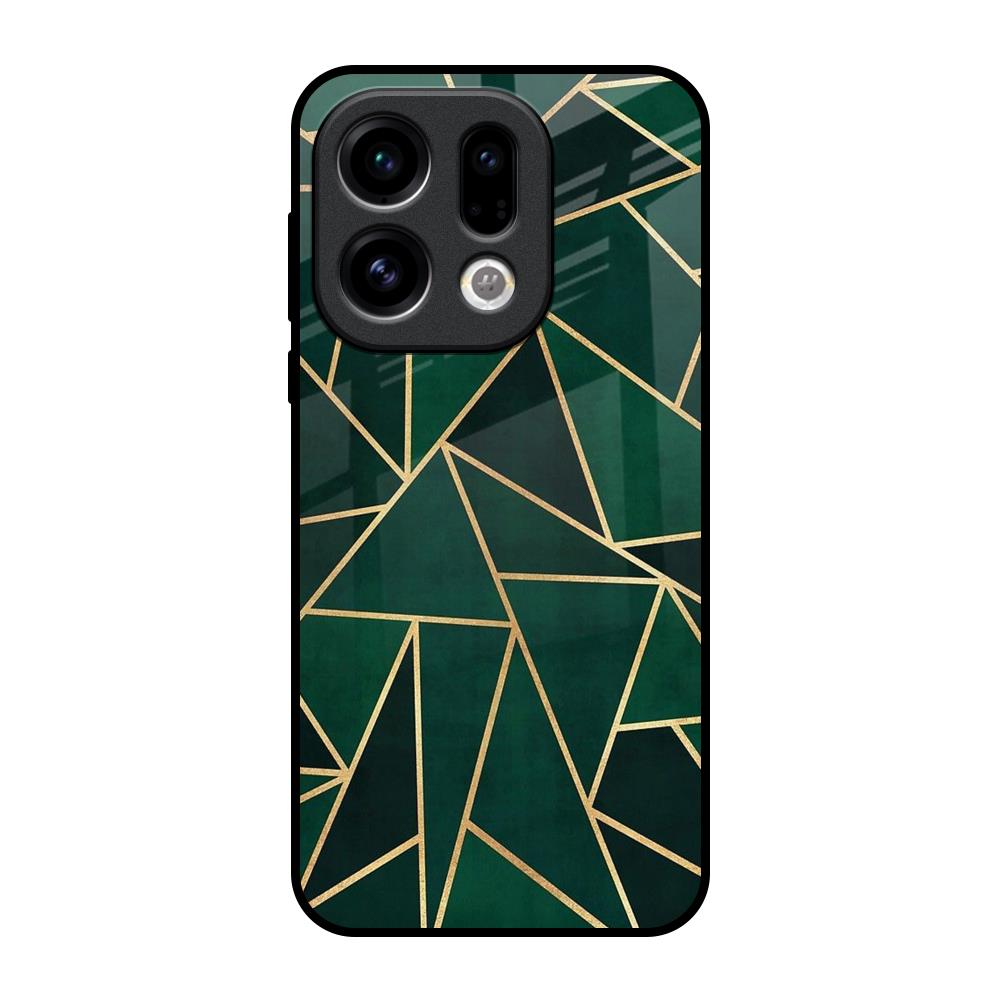 Abstract Green Oppo Find X9 Glass Back Cover Online