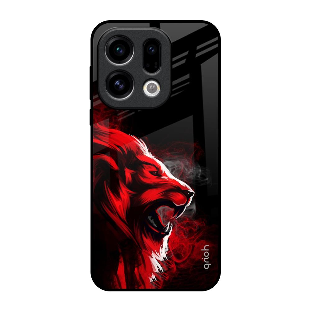 Red Angry Lion Oppo Find X9 Glass Back Cover Online