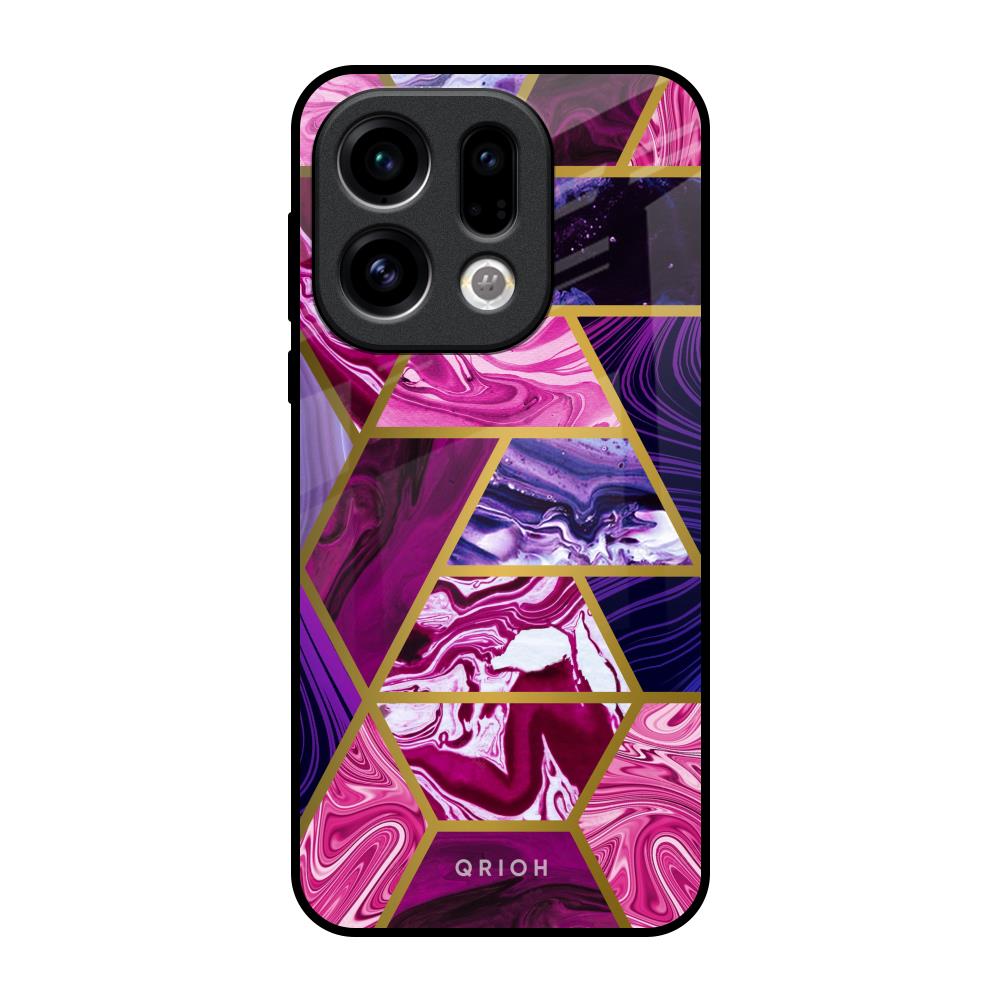Electroplated Geometric Marble Oppo Find X9 Glass Back Cover Online