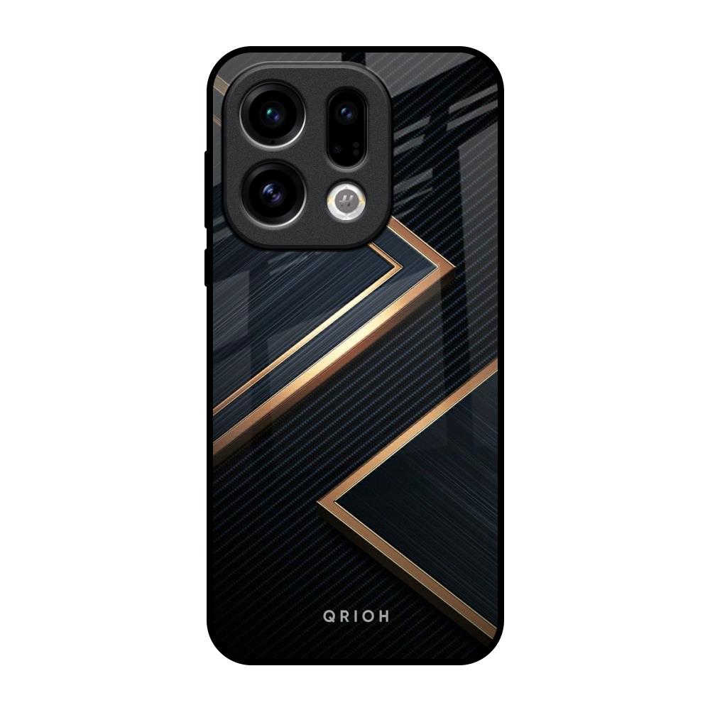 Sleek Golden & Navy Oppo Find X9 Glass Back Cover Online
