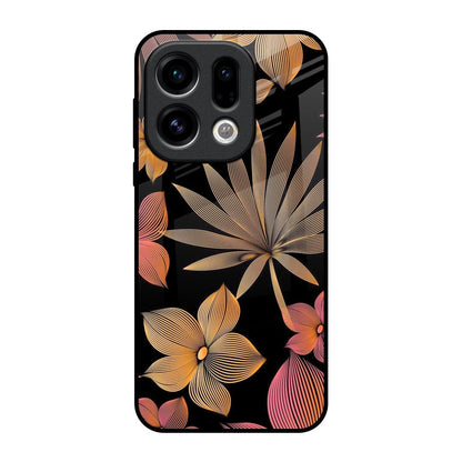 Lines Pattern Flowers Oppo Find X9 Glass Back Cover Online