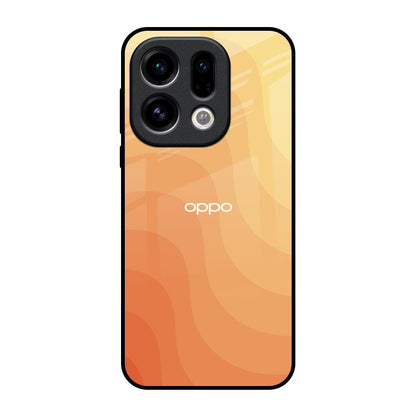Orange Curve Pattern Oppo Find X9 Glass Back Cover Online