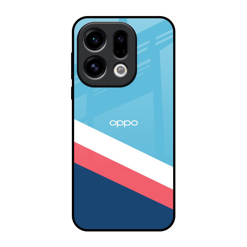 Pink & White Stripes Oppo Find X9 Glass Back Cover Online