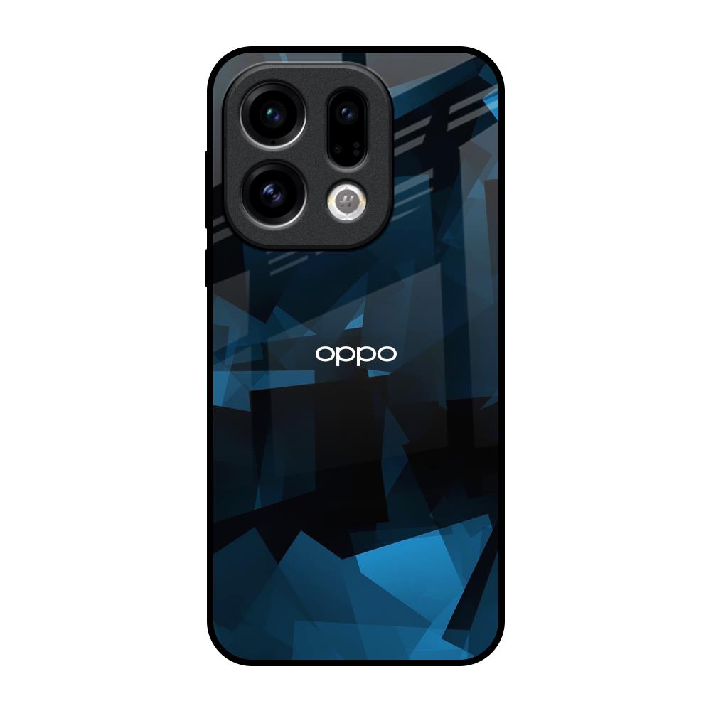 Polygonal Blue Box Oppo Find X9 Glass Back Cover Online