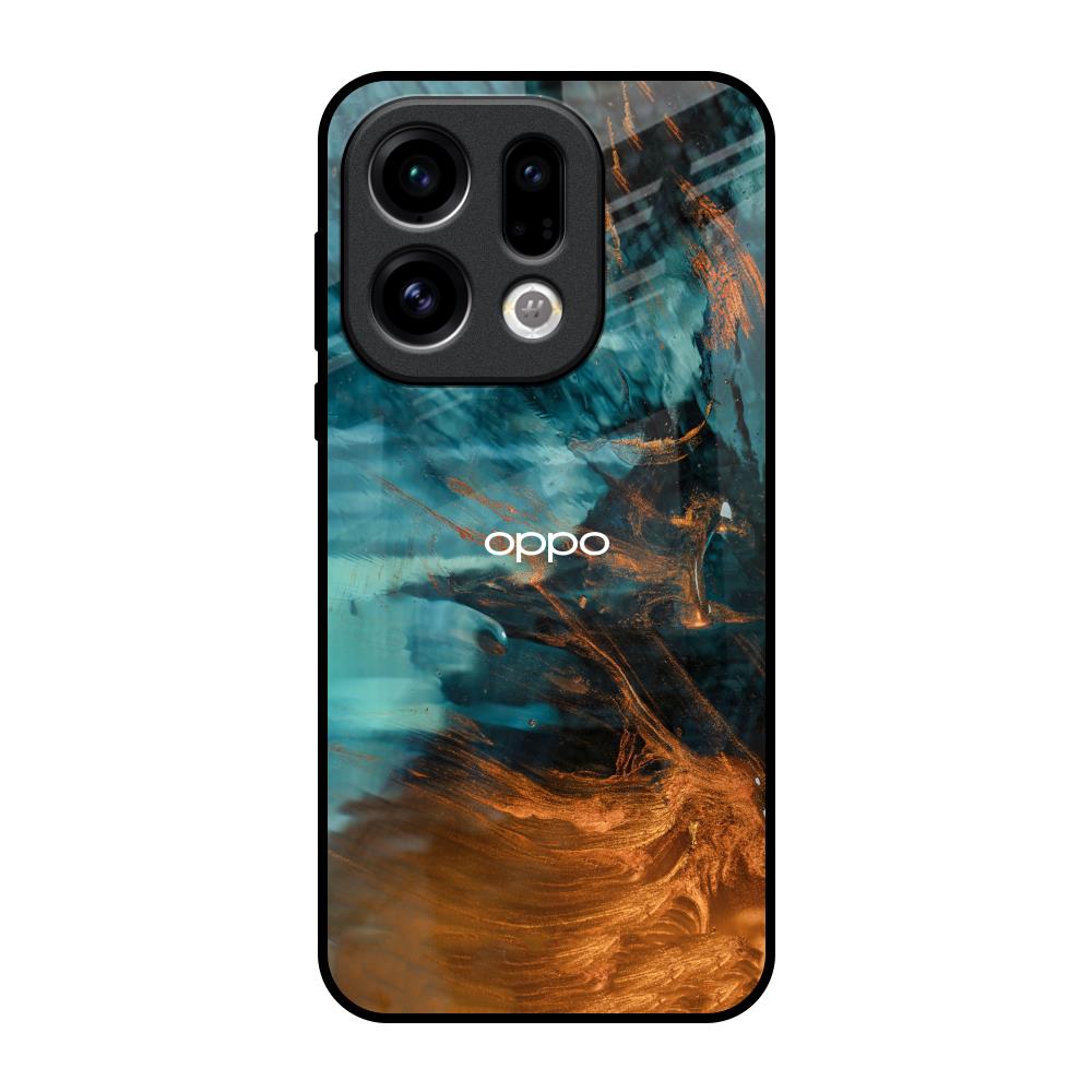Golden Splash Oppo Find X9 Glass Back Cover Online