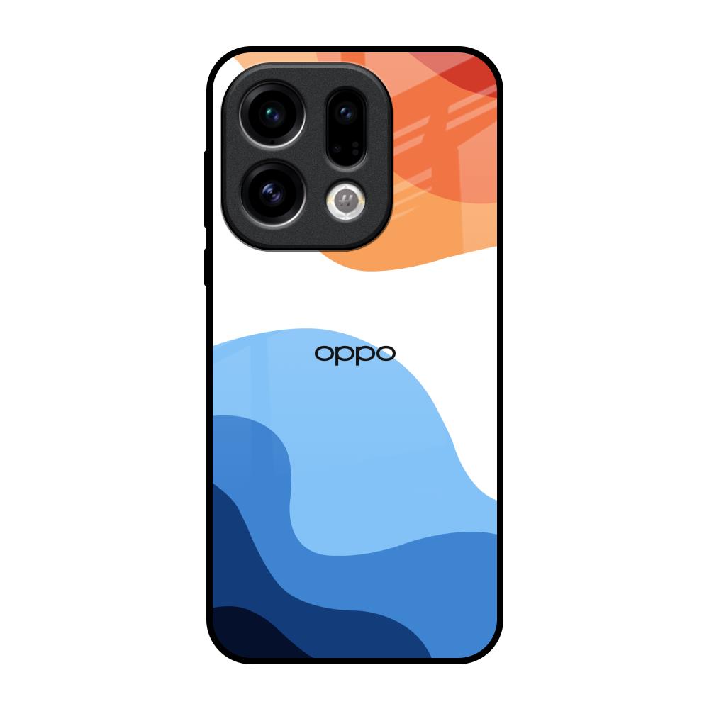 Wavy Color Pattern Oppo Find X9 Glass Back Cover Online