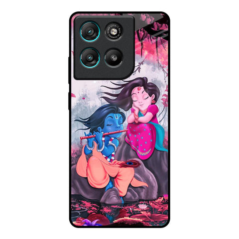 Radha Krishna Art Motorola Edge G67 Power Glass Back Cover Online