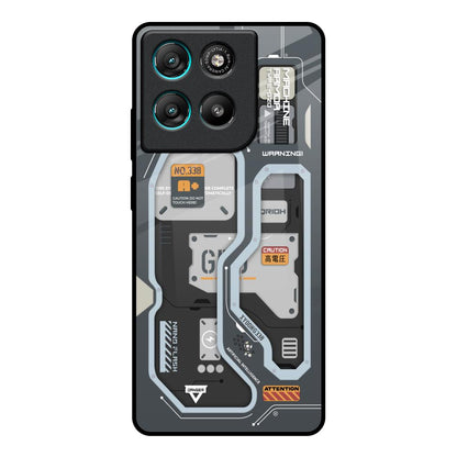 Retro Futuristic Motorola Edge G67 Power Glass Back Cover Online