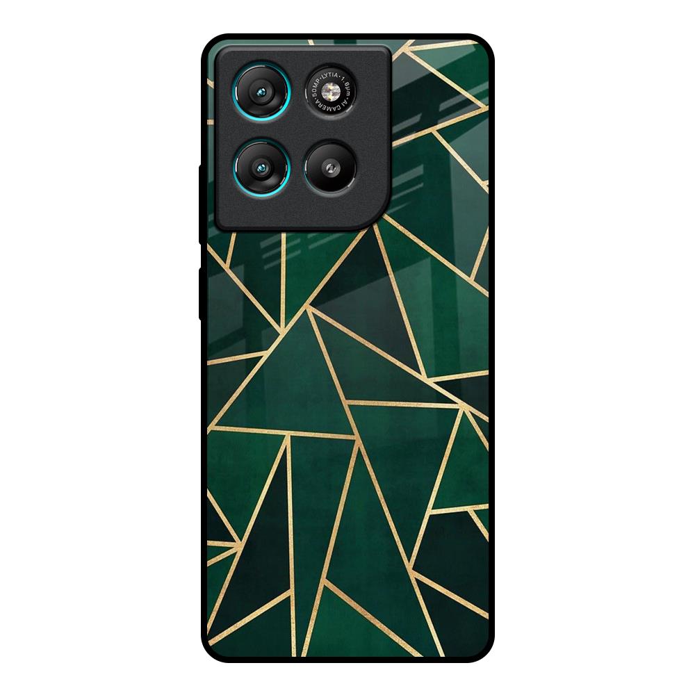 Abstract Green Motorola Edge G67 Power Glass Back Cover Online