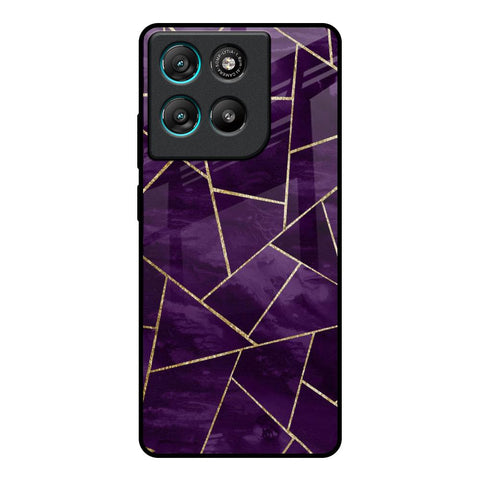 Geometric Purple Motorola Edge G67 Power Glass Back Cover Online