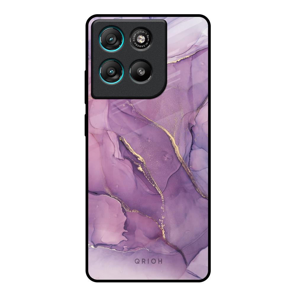 Purple Gold Marble Motorola Edge G67 Power Glass Back Cover Online