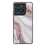 Pink & Gold Gllitter Marble Motorola Edge G67 Power Glass Back Cover Online