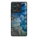 Blue Cool Marble Motorola Edge G67 Power Glass Back Cover Online