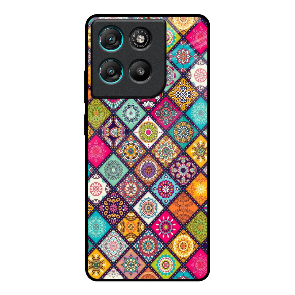 Multicolor Mandala Motorola Edge G67 Power Glass Back Cover Online