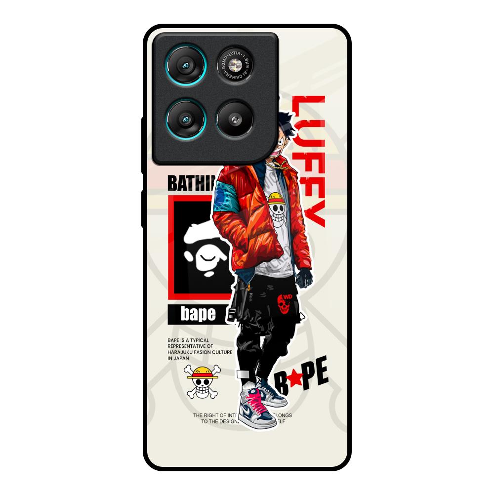 Bape Luffy Motorola Edge G57 Power Glass Back Cover Online
