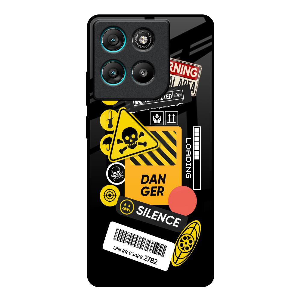Danger Signs Motorola Edge G57 Power Glass Back Cover Online