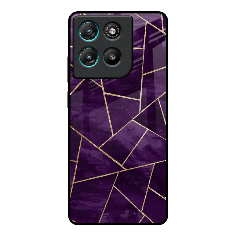 Geometric Purple Motorola Edge G57 Power Glass Back Cover Online