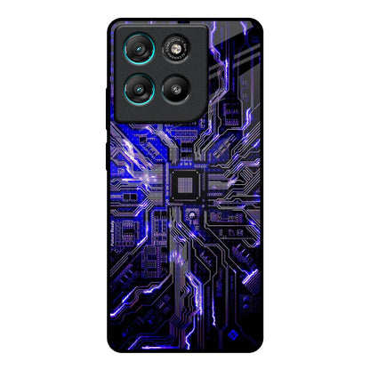 Techno Color Pattern Motorola Edge G57 Power Glass Back Cover Online