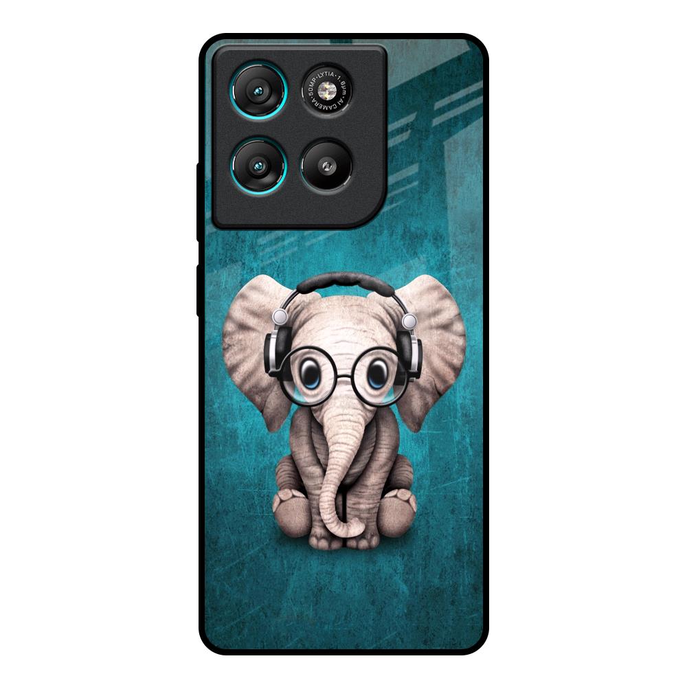 Adorable Baby Elephant Motorola Edge G57 Power Glass Back Cover Online