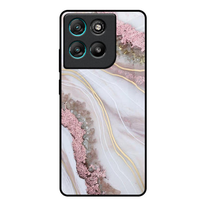 Pink & Gold Gllitter Marble Motorola Edge G57 Power Glass Back Cover Online