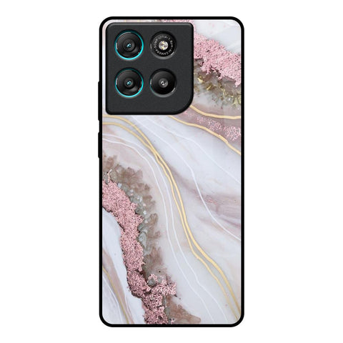 Pink & Gold Gllitter Marble Motorola Edge G57 Power Glass Back Cover Online
