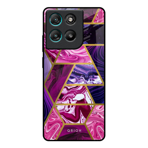 Electroplated Geometric Marble Motorola Edge G57 Power Glass Back Cover Online
