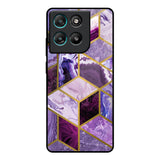Purple Rhombus Marble Motorola Edge G57 Power Glass Back Cover Online