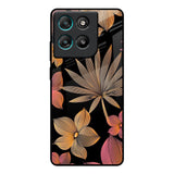 Lines Pattern Flowers Motorola Edge G57 Power Glass Back Cover Online