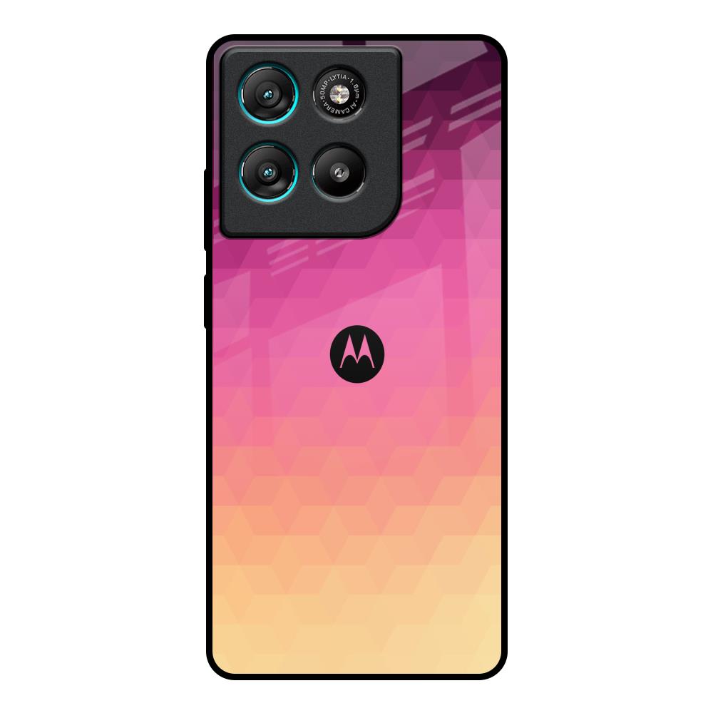 Geometric Pink Diamond Motorola Edge G57 Power Glass Back Cover Online
