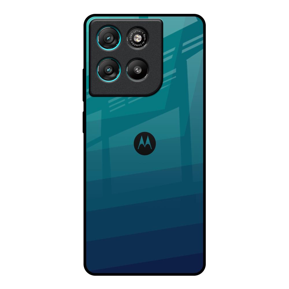 Green Triangle Pattern Motorola Edge G57 Power Glass Back Cover Online