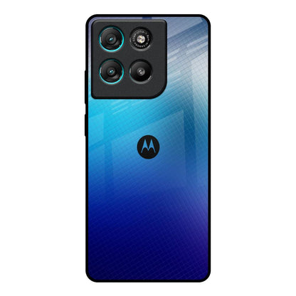 Blue Rhombus Pattern Motorola Edge G57 Power Glass Back Cover Online