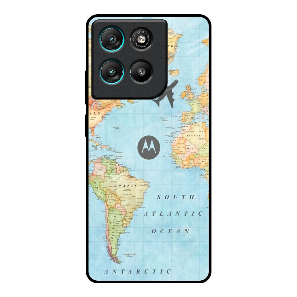 Fly Around The World Motorola Edge G57 Power Glass Back Cover Online