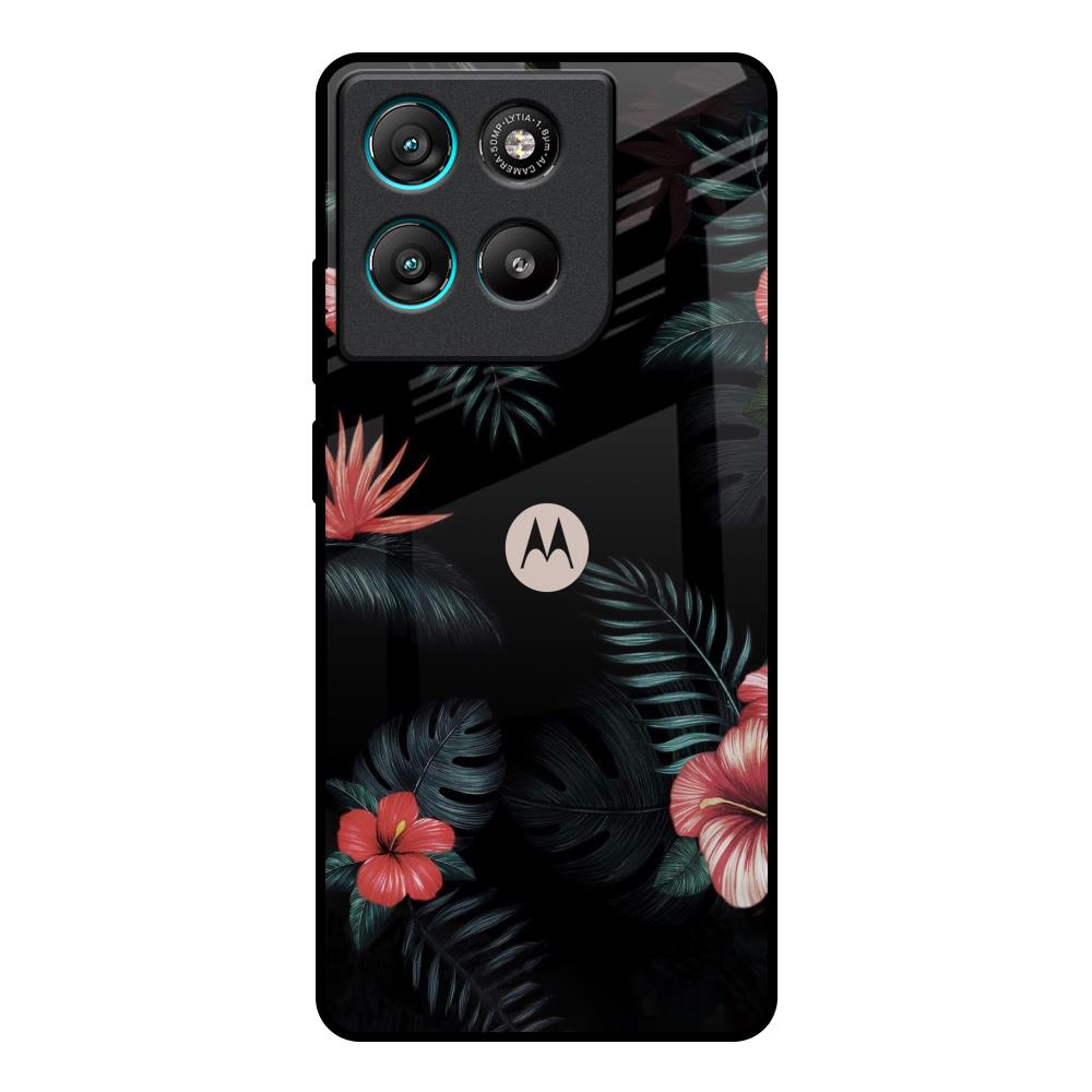 Tropical Art Flower Motorola Edge G57 Power Glass Back Cover Online