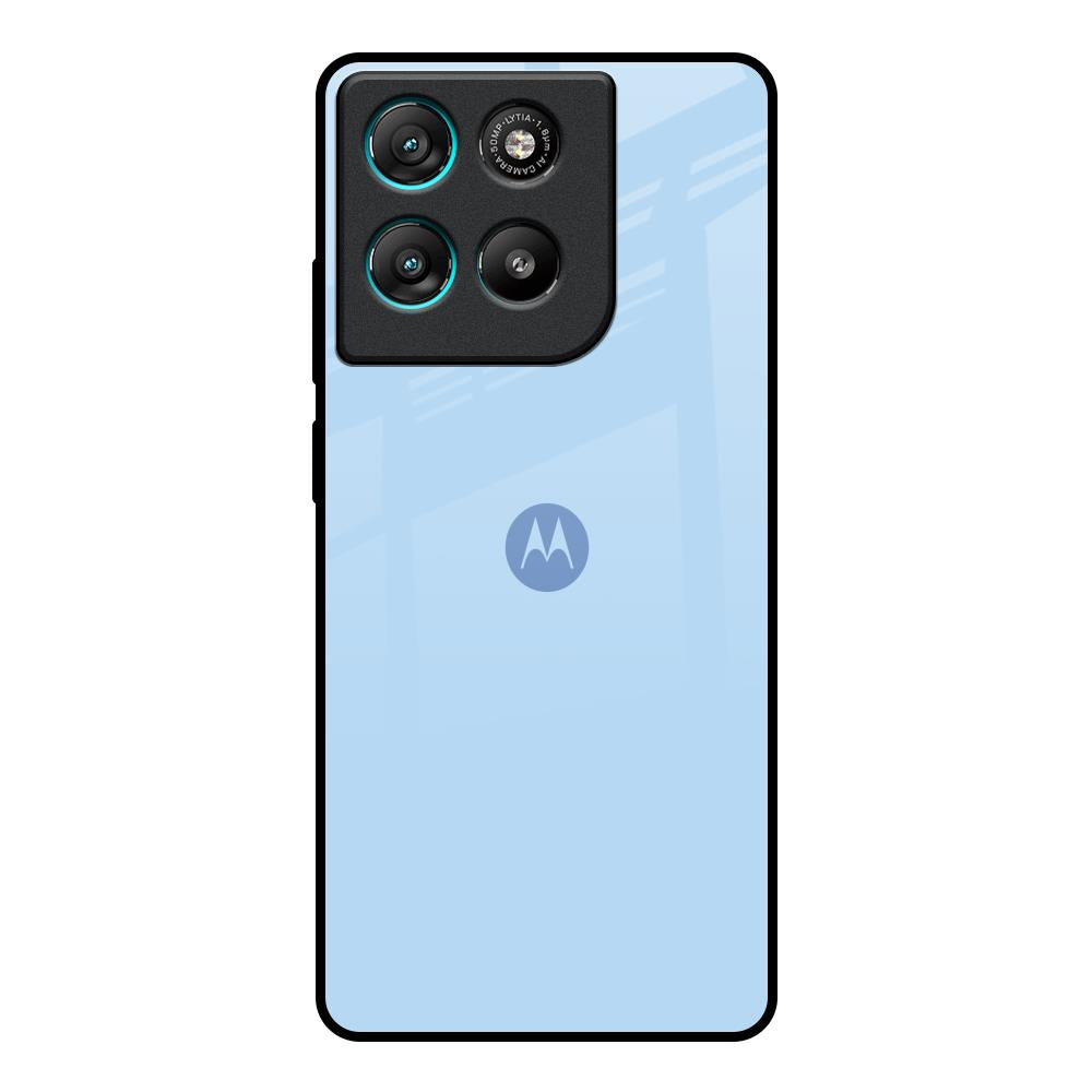 Pastel Sky Blue Motorola Edge G57 Power Glass Back Cover Online