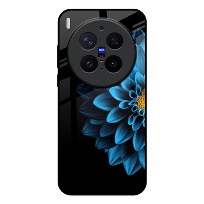 Half Blue Flower Vivo X300 Pro 5G Glass Back Cover Online