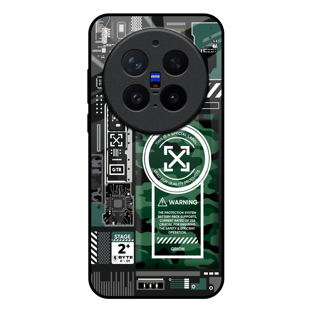 Green Camo Circuit Vivo X300 Pro 5G Glass Back Cover Online