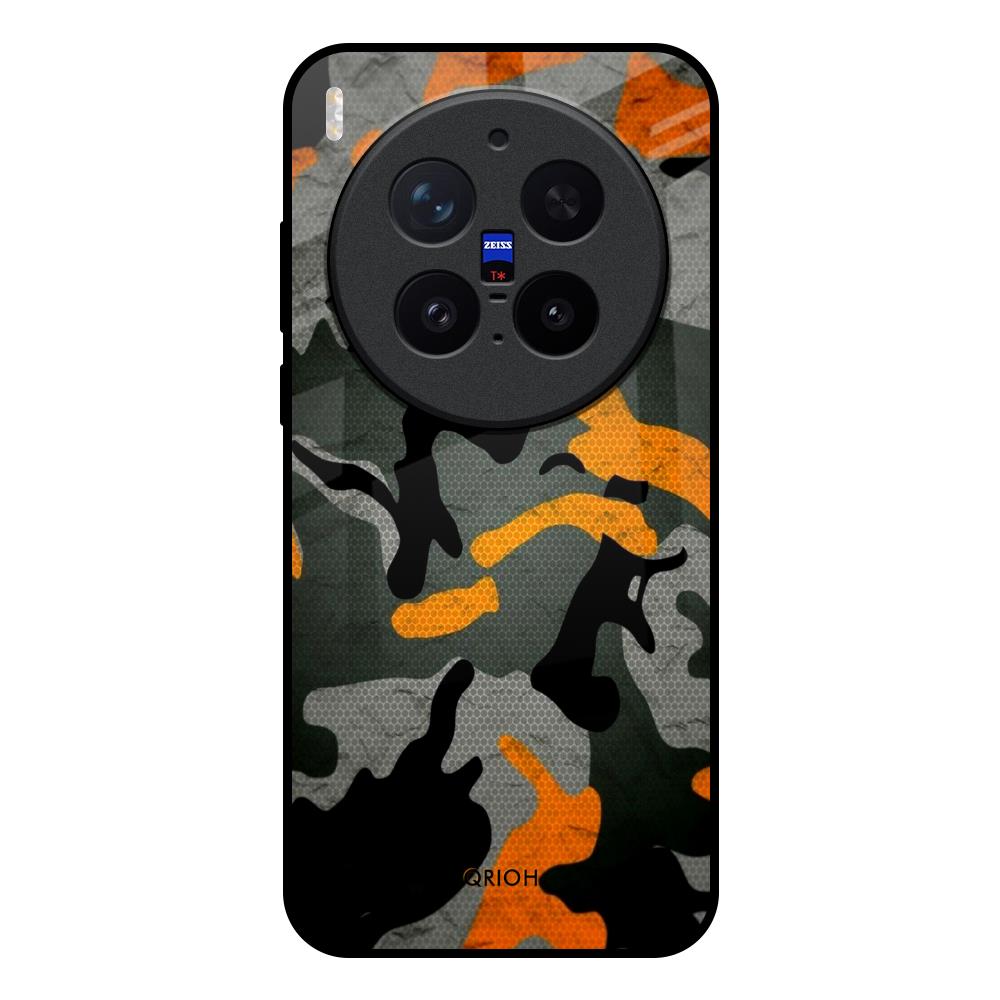 Camouflage Orange Vivo X300 Pro 5G Glass Back Cover Online
