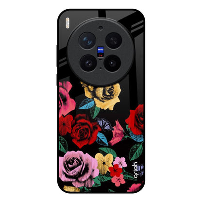 Floral Decorative Vivo X300 Pro 5G Glass Back Cover Online