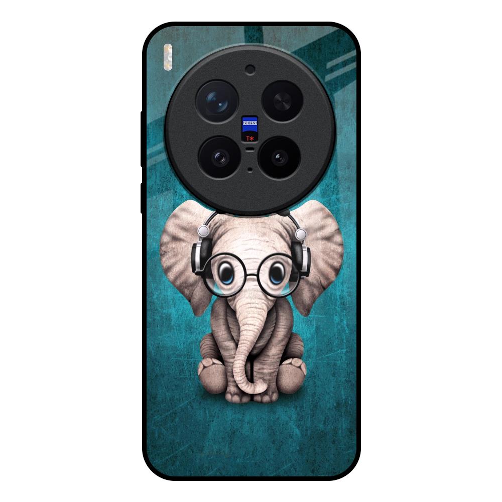 Adorable Baby Elephant Vivo X300 Pro 5G Glass Back Cover Online