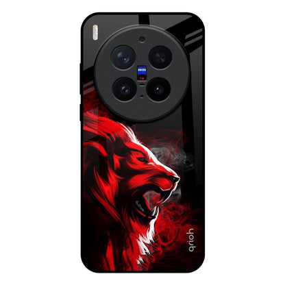 Red Angry Lion Vivo X300 Pro 5G Glass Back Cover Online