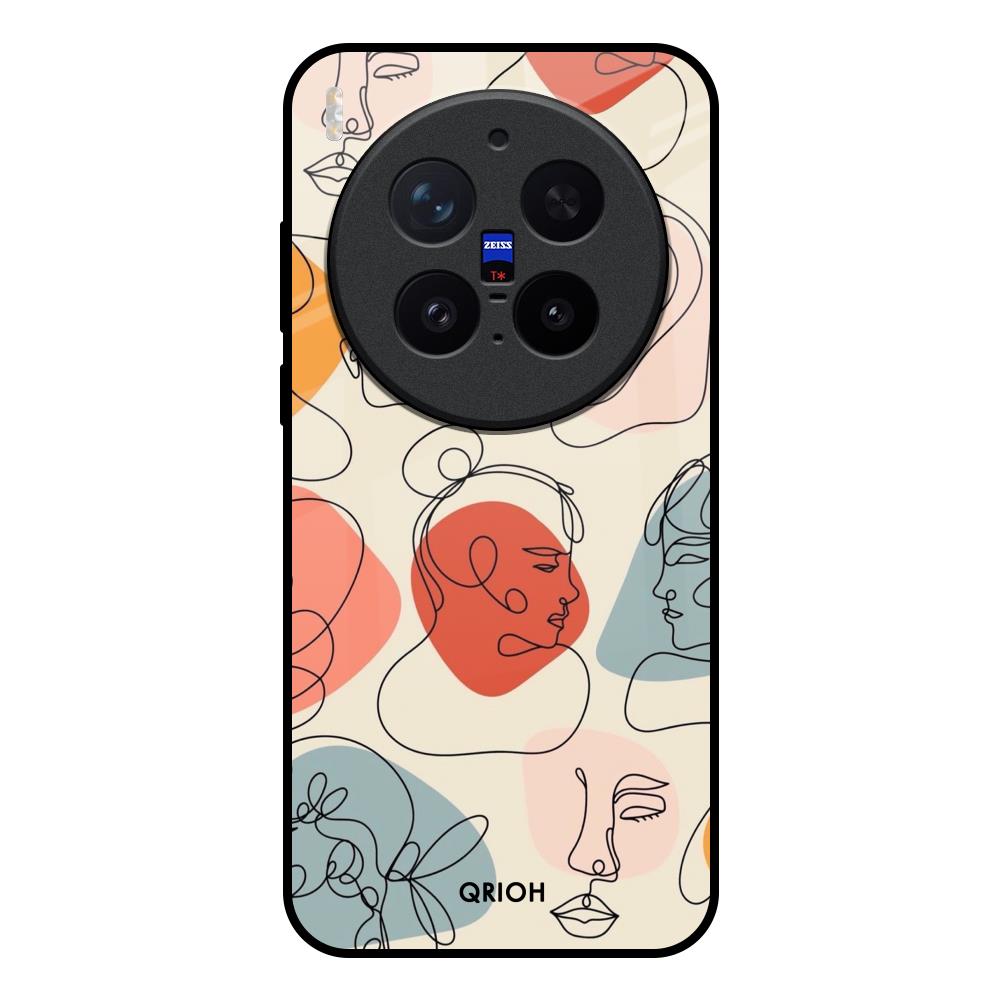 Abstract Faces Vivo X300 Pro 5G Glass Back Cover Online