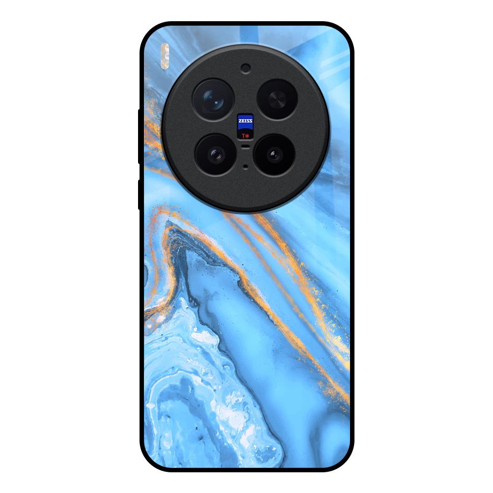 Vibrant Blue Marble Vivo X300 Pro 5G Glass Back Cover Online