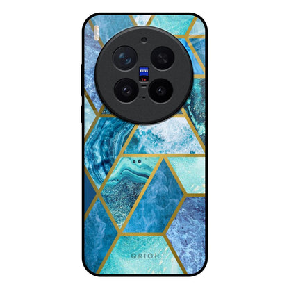 Turquoise Geometrical Marble Vivo X300 Pro 5G Glass Back Cover Online