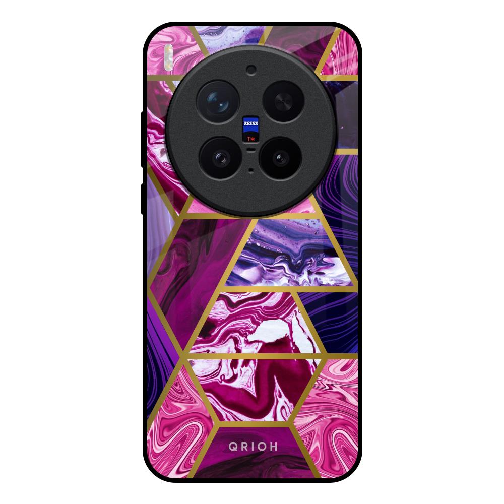 Electroplated Geometric Marble Vivo X300 Pro 5G Glass Back Cover Online