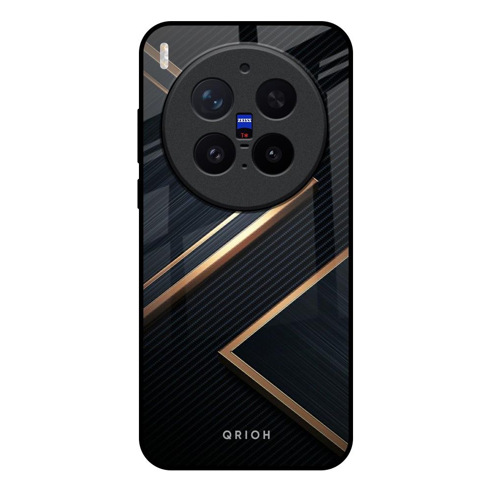 Sleek Golden & Navy Vivo X300 Pro 5G Glass Back Cover Online