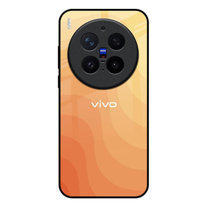 Orange Curve Pattern Vivo X300 Pro 5G Glass Back Cover Online