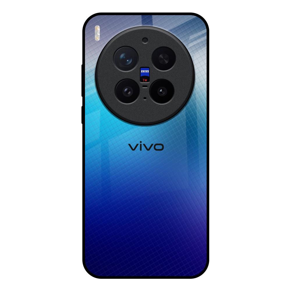 Blue Rhombus Pattern Vivo X300 Pro 5G Glass Back Cover Online